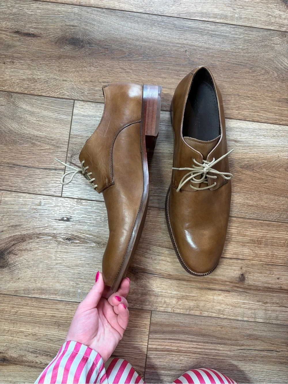 Cole Haan Men's Williams Plain Toe British Tan Leather Oxford Dress Shoes